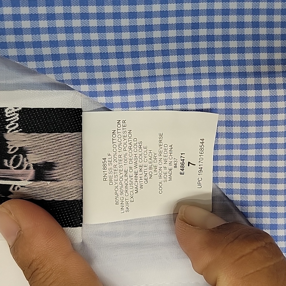 NWT rare edition embroidered gingham dress size 7 girls - Picture 8 of 8